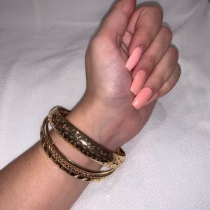 Gold metal bracelets